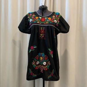 Black Mexican Style Dress Size M